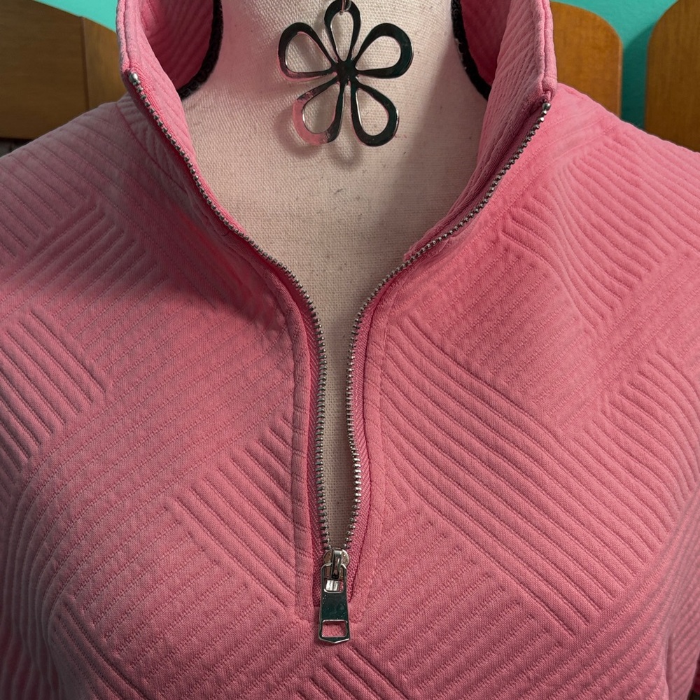 Double Take Elegant Pink Ruffled Women's Sweatshirt top - Picture 4 of 13
